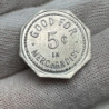 Lot of 2 Merchant W Toupin Tokens 25 Cents and 5 Cents Storthoaks Saskatchewan