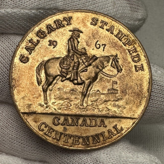 1967 Canada Calgary Centennial Stampede Uniface Medal