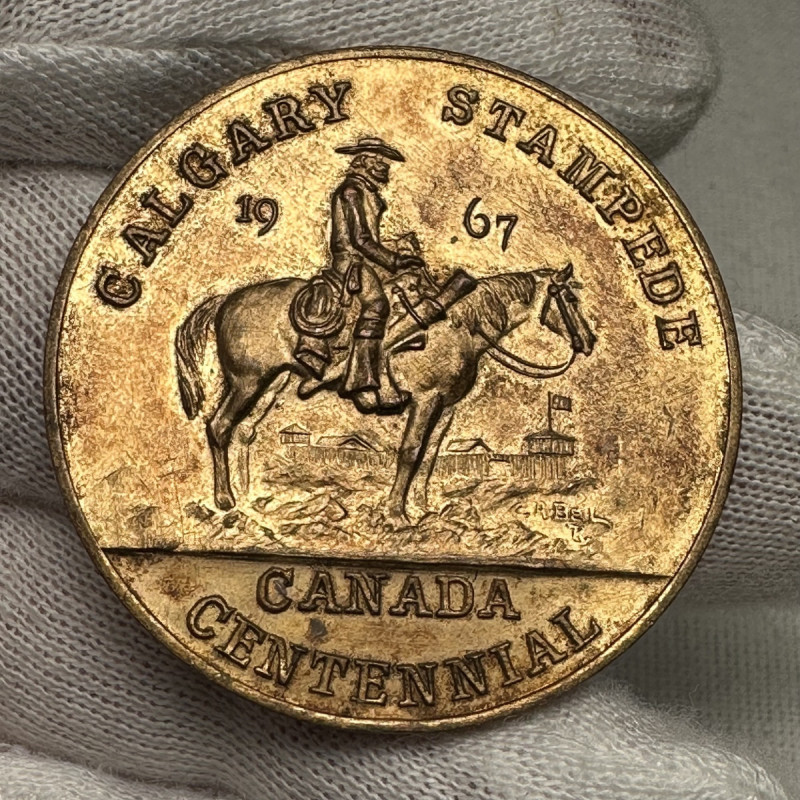 1967 Canada Calgary Centennial Stampede Uniface Medal
