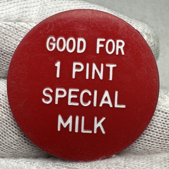 Alberta Red Deer 1 Pint Special Plastic Milk Token Alpha Jersey Dairy