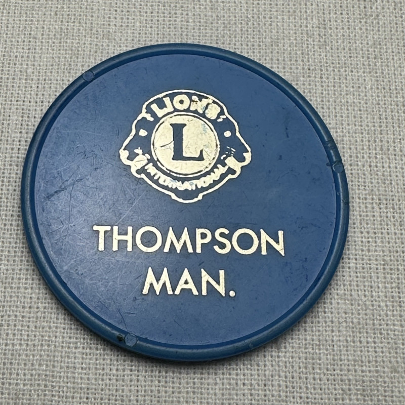 1974 L Chont Thompson Manitoba Lions Rotay plastic token