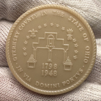 1948 Ohio Guernsey County 5 Cents Sesqui-Centennial Plastic Souvenir Token