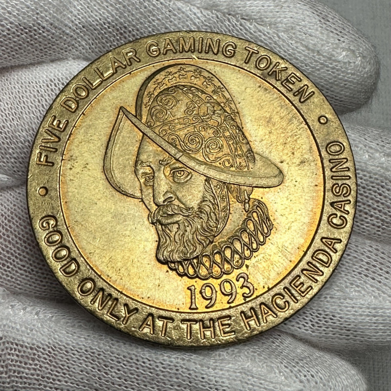 1993  Las Vegas Nevada Five Dollar Gaming Token Hacienda Resort Hotel And Casino