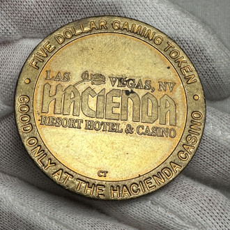 1993  Las Vegas Nevada Five Dollar Gaming Token Hacienda Resort Hotel And Casino