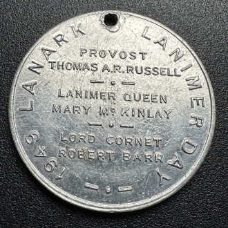 1949 Lanark Lanimer Day Scotland Royal Burgh Provost Thomas A.R. Russell Mary McKinley Aluminum
