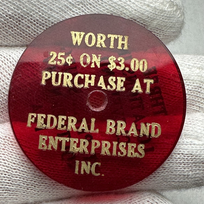 1950s Cleveland Ohio FEDERAL BRAND ENTERPRISES INC. 25C plastic rare