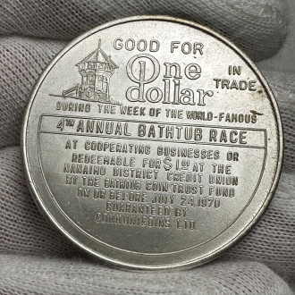 1970  Nanaimo Good For One Dollar In Trade Bathtub Race Token