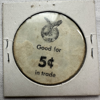 US Fraternal Order of Eagles (F.O.E.) Port Angeles Aerie No. 483 Good For 5 Cents Rare Cardboard Token