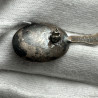Canada Yukon sterling silver Totem spoon brooch with a silver nugget inside.