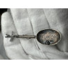 Canada Yukon sterling silver Totem spoon brooch with a silver nugget inside.