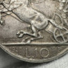 1927 Italy 10 Lire .835 Silver with 2 rosettes