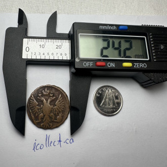 1750 Russian Denga Copper Coin KM 188