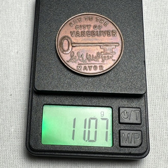 1936  Vancouver Golden Jubilee Key To The City Mayor Token