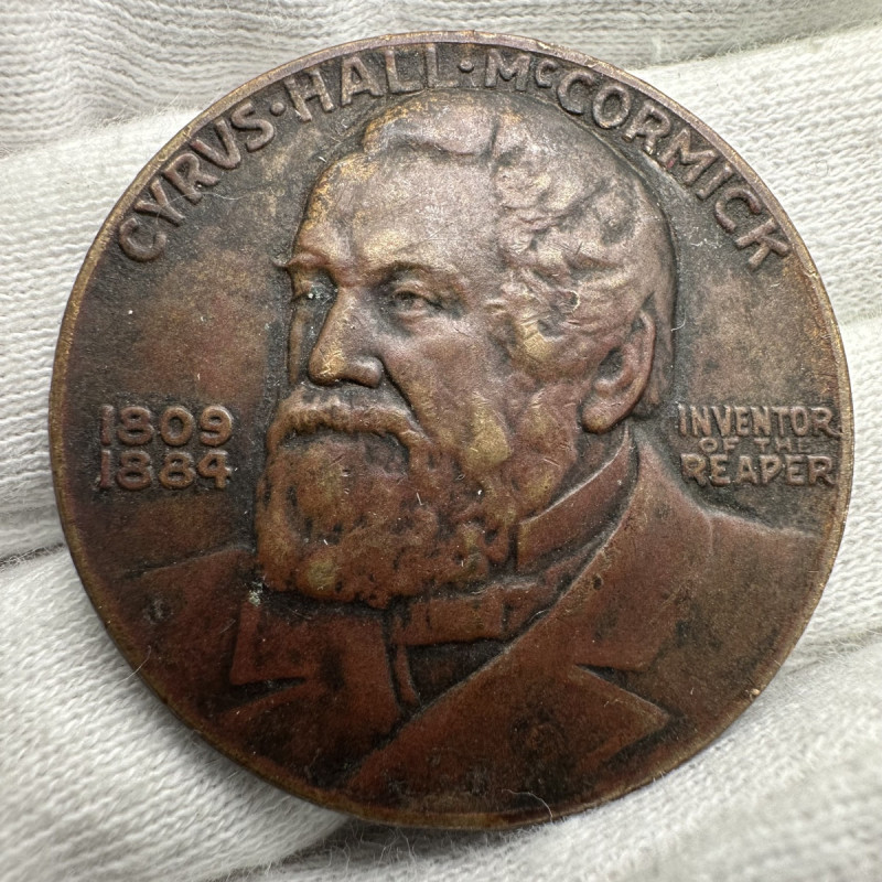 1931 US The Reaper Cyrus Hall McCormick Inventor International Harvester Company Medal Token