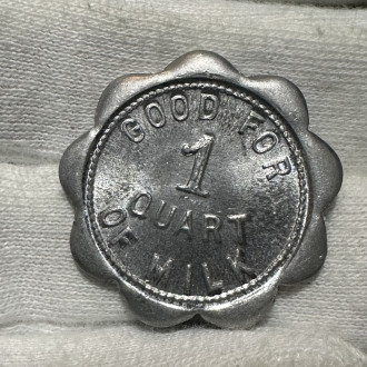 1960 Canada Kimberley City Milk Good For 1 Pint Milk Token Flower Shaped