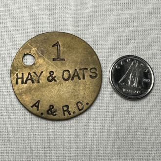 Vintage Ontario Hay And Oats A. & R. D. No 1 Brass Rare