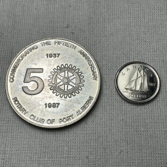 1987 Port Alberni 1 Dollar Rotary International Salmon Festival Token Minted 5K